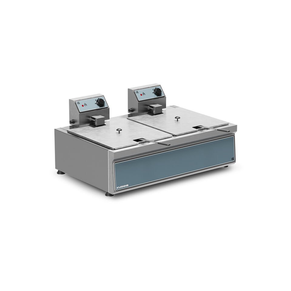 KUZHİNE MİNİ FRİTÖZ ÇİFTLİ ELEKTRİKLİ 8+8 LT.